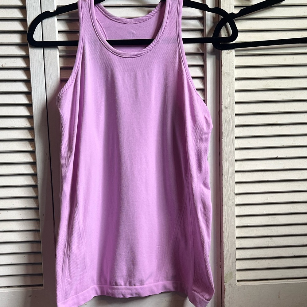 Athleta Girl Power Up Tank Lilac Pink Sleeveless Size XL Seamless
